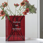 Evasion florale - Vase en acrylique au design livresque